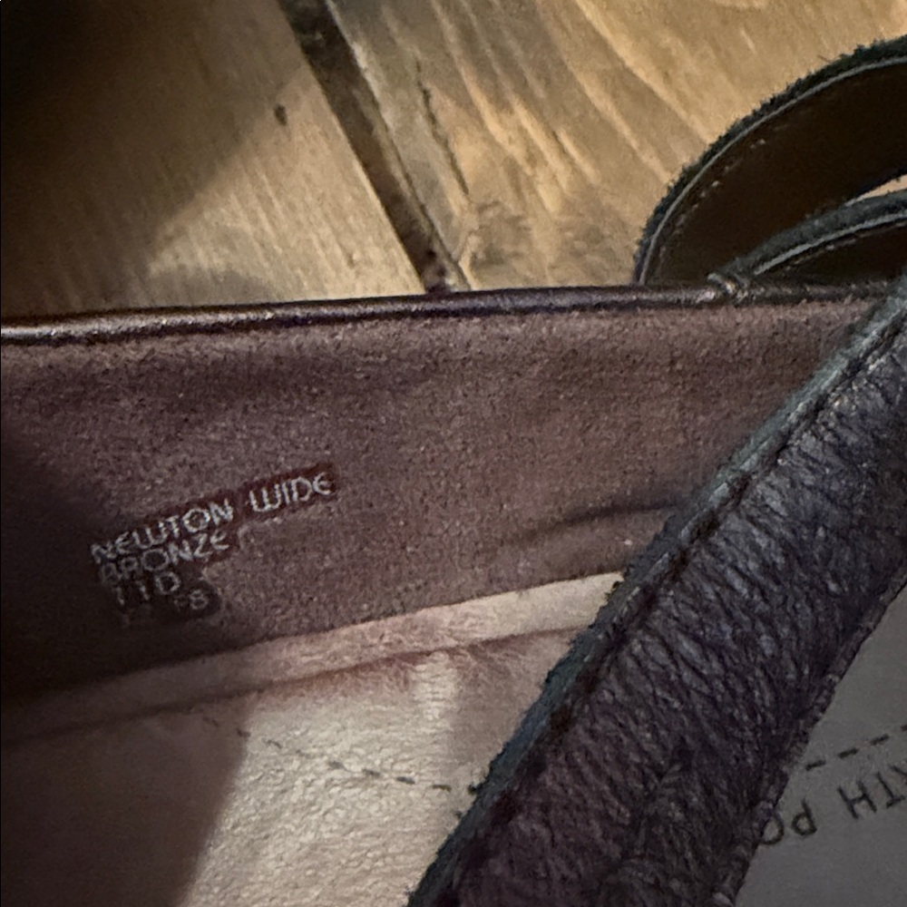 Earth Brown Leather Cross-Strap Ballet Flats - Picture 7 of 7